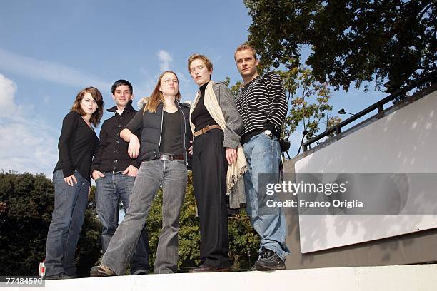 Actors Alice Dwyer, Christoph Bach, Maria Simon, Franziska Petri and Hinnerk Schoeneman attend a photocall for New Talents From Germany during day 7...