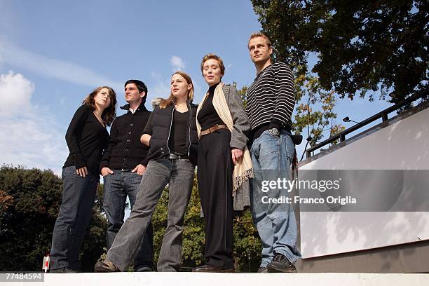 Actors Alice Dwyer, Christoph Bach, Maria Simon, Franziska Petri and Hinnerk Schoeneman attend a photocall for New Talents From Germany during day 7...