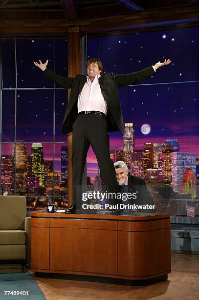 Actor Jim Carrey made another memorable appearance on "The Tonight Show with Jay Leno" demonstrating how, if he was granted the power of God as in...