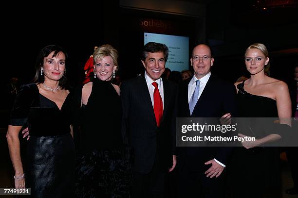 Consul General of Monaco Maguy Maccario Doyle, Elaine Wynn, hotelier Steve Wynn, HSH Prince Albert II of Monaco and girlfriend Charlene Wittstock...