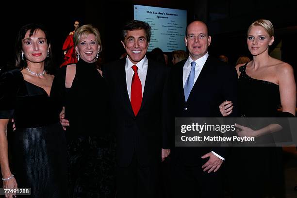 Consul General of Monaco Maguy Maccario Doyle, Elaine Wynn, hotelier Steve Wynn, HSH Prince Albert II of Monaco and girlfriend Charlene Wittstock...