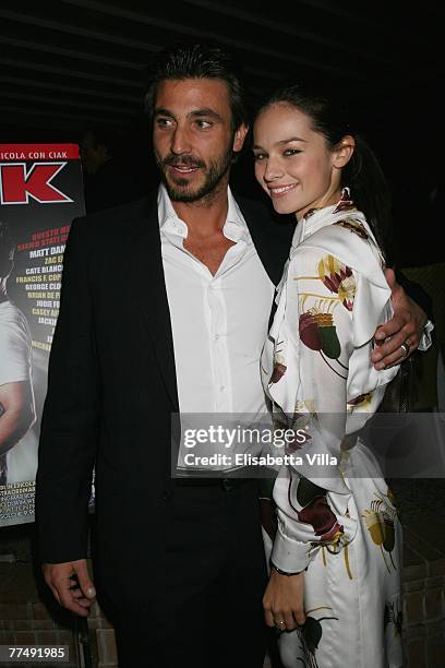 Actors Daniele Liotti and Kathy Saunders attend Ciak magazine party during day 7 of the 2nd Rome Film Festival on October 24, 2007 in Rome, Italy.