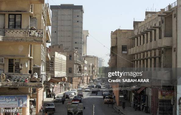 Al Rasheed Street Comunication Building A photograph taken 24 October 2007 shows Al-Rashid Street in central ...