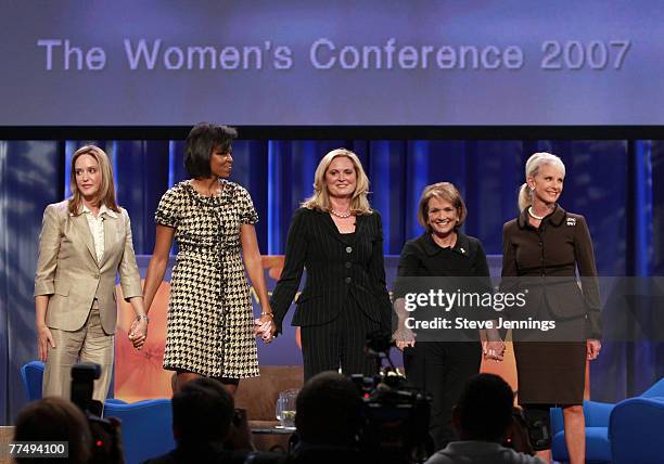 Jeri Thompson, Michelle Obama, Ann Romney, Elizabeth Edwards and Cindy Hensley McCain attend a "Conversation with Presidential Spouses" discussion at...