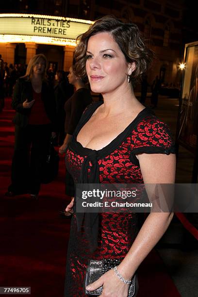 Marcia Gay Harden at the Warner Bros. Premiere of "Rails & Ties" at the Steven J Ross Theater on October 23, 2007 in Burbank, California.