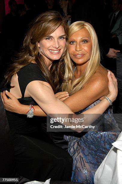 Brooke Shields and Donatella Versace