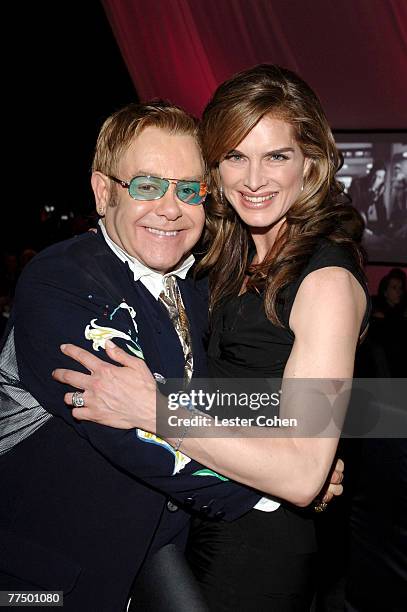 Sir Elton John and Brooke Shields