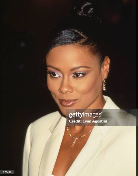 Actress Lela Rochon attends the Motion Picture Club luncheon at the New York Hilton October 10, 1996 in New York City. Rochon was presented with the...