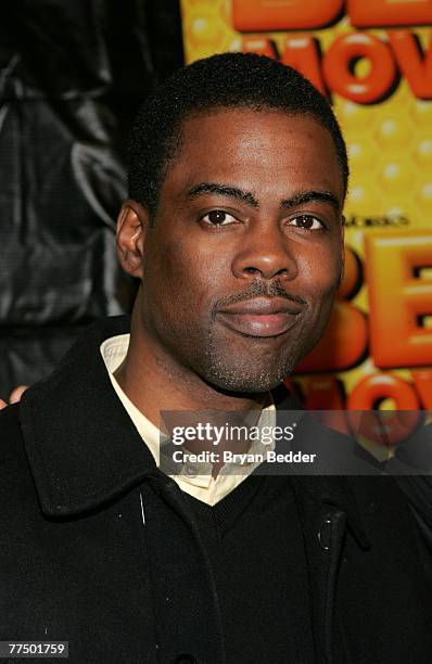 Actor Chris Rock attends the New York 'Black and Yellow' premiere of DreamWorks Animation's "Bee Movie" at the AMC Lincoln Square 13 on October 25,...