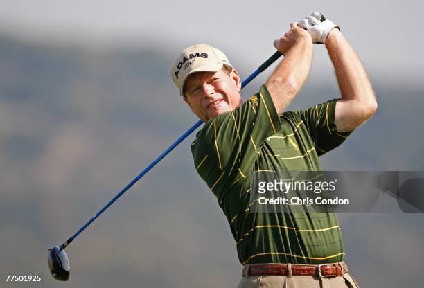 Tom Watson of South Africa hits from the second tee during the first round of the Charles Schwab Cup Championship at Sonoma Golf Club on October 25...
