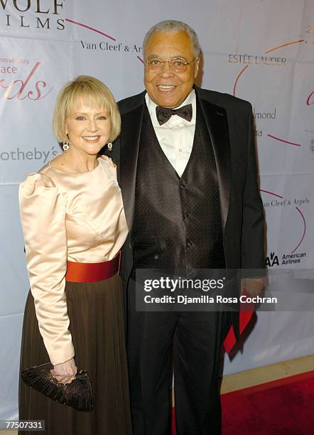 Cecilia Hart and James Earl Jones attend the 25th Anniversary Princess Grace Awards Gala at Sotheby's on October 25th, 2007 in New York City, New...