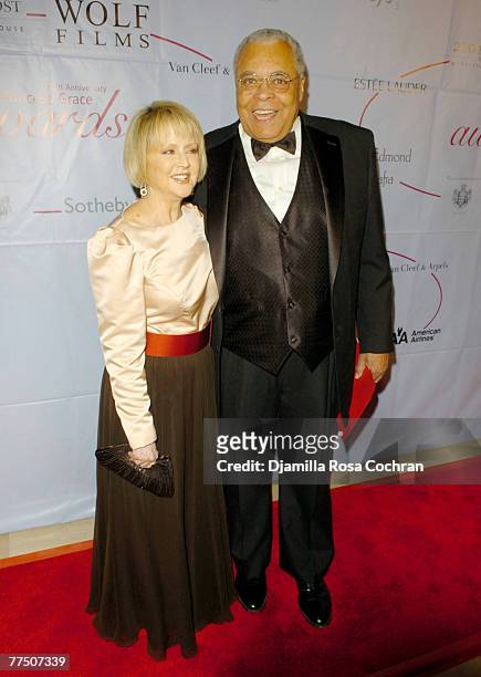 Cecilia Hart and James Earl Jones attend the 25th Anniversary Princess Grace Awards Gala at Sotheby's on October 25th, 2007 in New York City, New...