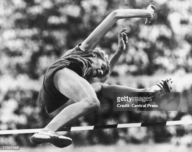 Romanian athlete Iolanda Balas wins the gold medal in the final of the ladies high jump at the Rome Olympics, 9th September 1960.