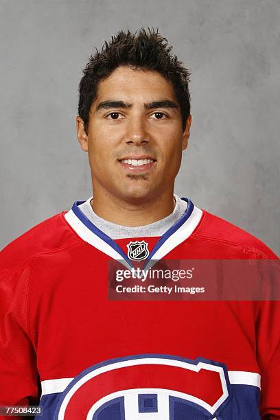 Francis Bouillon of the Montreal Canadiens poses for his 2007 NHL headshot at photo day in Montreal, Quebec, Canada.