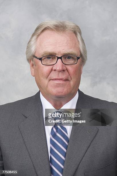 Glen Sather of the New York Rangers poses for his 2007 NHL headshot at photo day in New York, New York.