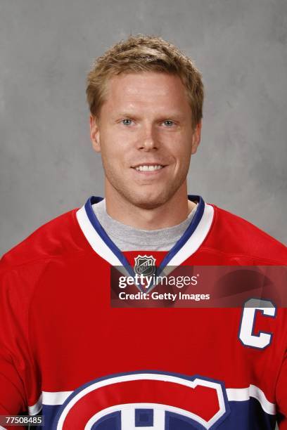 Saku Koivu of the Montreal Canadiens poses for his 2007 NHL headshot at photo day in Montreal, Quebec, Canada.