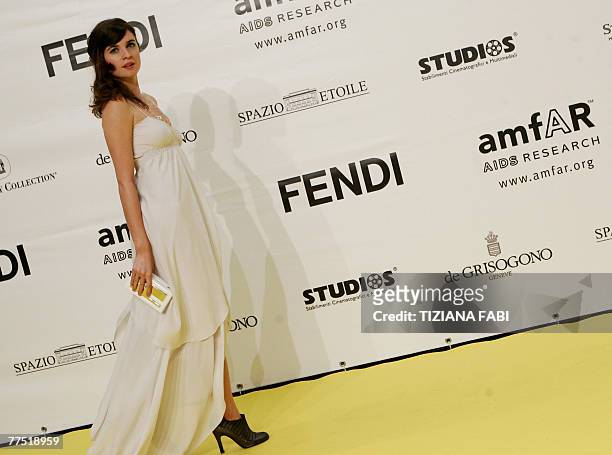 French actress Cecila Cassel arrives at the Fendi Palace in central Rome for the amfAR's Inaugural Cinema Against AIDS during Rome film festival, 26...