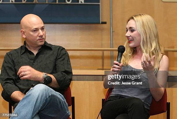 Actors Evan Handler and Rachel Miner at the SAG Foundation Screening of Californication Episode: 112 "The Last Waltz" at the James Cagney Board Room...