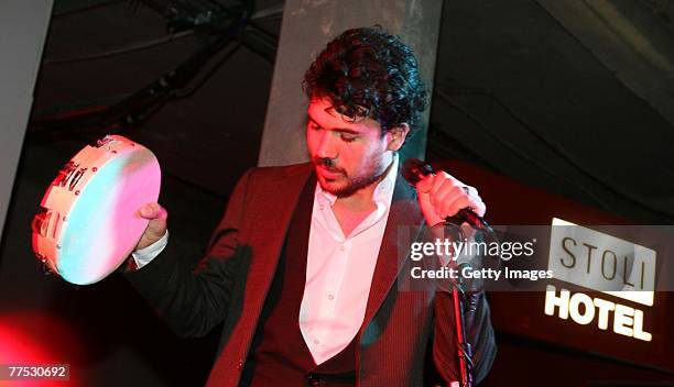 Matthew Dear performs during a party hosted by DKNY Jeans and DETAILS magazine at the Stoli Hotel October 26, 2007 in Chicago, Illinois.