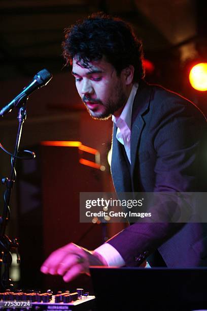 Matthew Dear performs during a party hosted by DKNY Jeans and DETAILS magazine at the Stoli Hotel October 26, 2007 in Chicago, Illinois.