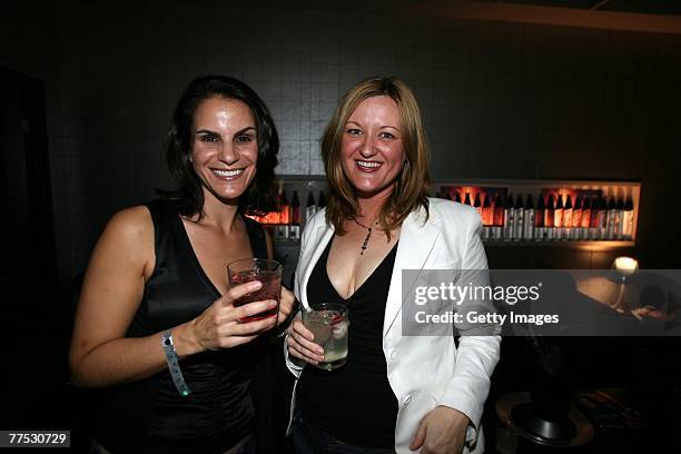 Guests attend a party hosted by DKNY Jeans and DETAILS magazine with a performance by Matthew Dear at the Stoli Hotel October 26, 2007 in Chicago,...