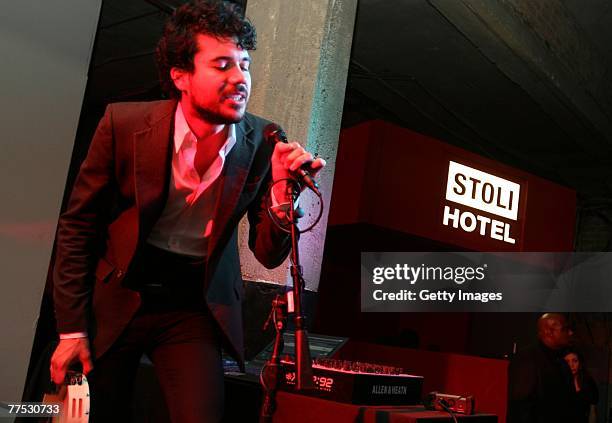 Matthew Dear performs during a party hosted by DKNY Jeans and DETAILS magazine at the Stoli Hotel October 26, 2007 in Chicago, Illinois.