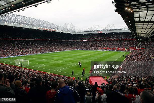 Wide shot of the interior of Old Trafford ahead of the Barclays FA Premier League match between Manchester United and Middlesbrough at Old Trafford...
