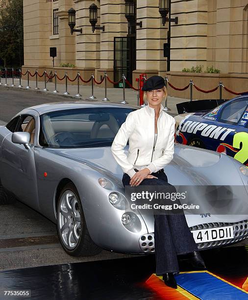 Jenna Elfman with the official "Spy Car" from the Looney Tunes: Back in Action film