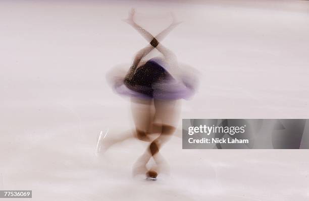 Mai Asada of Japan competes in the ladies short program of 2007 Skate America at the Sovereign Center October 27, 2007 in Reading, Pennsylvania.