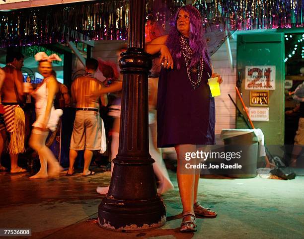 Lee Larsen attends the Fantasy Fest parade October 27, 2007 in Key West, Florida. The ten day costuming and masking festival ends Sunday.