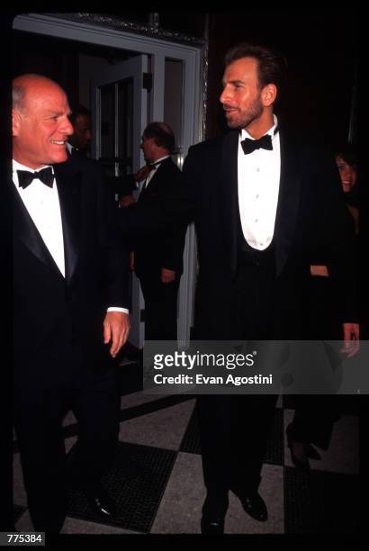 Seagrams chairman Edgar Bronfman stands with television executive Barry Diller at the New Yorkers for New York awards dinner February 20, 1996 in New...