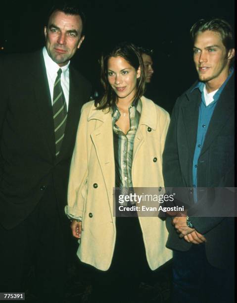 Actors Tom Selleck, Maxine Bahns and Jason Lewis attend a reception in the Cabaret room at the restaurant Maxim's October 16, 1996 in New York City....