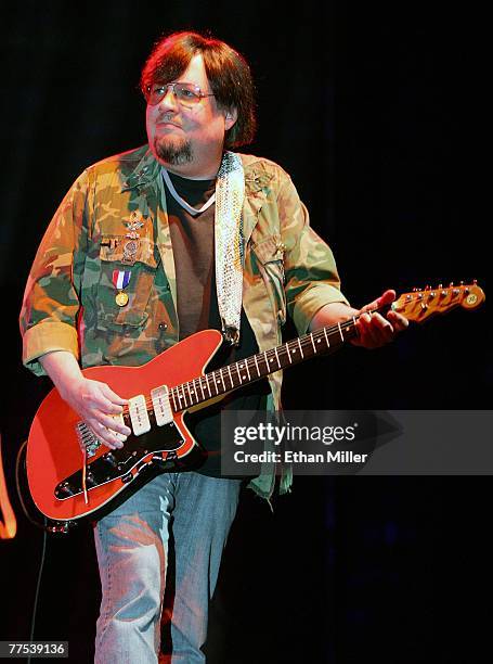 Guitarist Ron Asheton of Iggy & The Stooges performs during the Vegoose music festival at Sam Boyd Stadium's Star Nursery Field October 27, 2007 in...