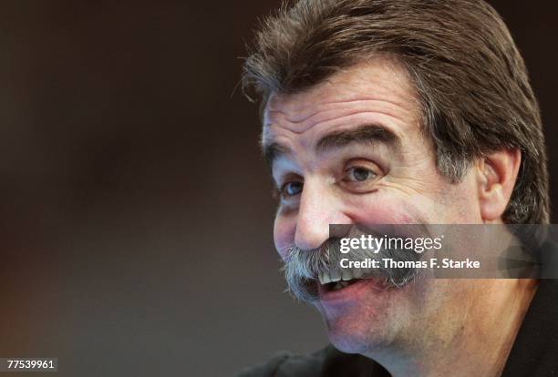 Head coach Heiner Brand of Germany smiles during the Handball QS Supercup match between Germany and Russia at the Westfalenhalle on October 28, 2007...