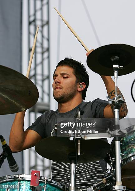 Zach Velmer of the band STS9 performs during the Vegoose music festival at Sam Boyd Stadium's Star Nursery Field October 27, 2007 in Las Vegas,...