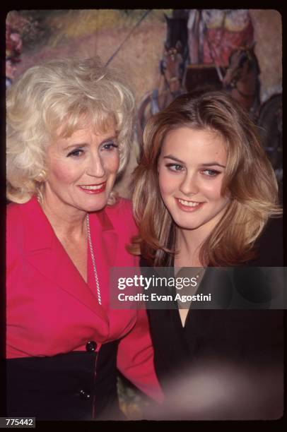 Outstanding Newcomer recipient Alicia Silverstone stands with her mother at the National Board of Review Awards February 26, 1996 in New York City....