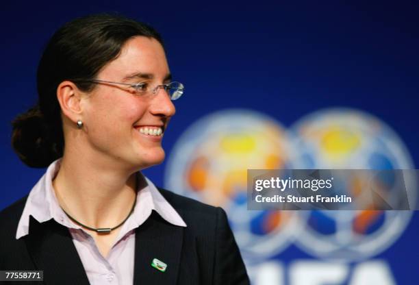 Birgit Prinz, German national team player, during the FIFA Executive Committee announcement for the host venue of the FIFA Womens World Cup 2011, at...