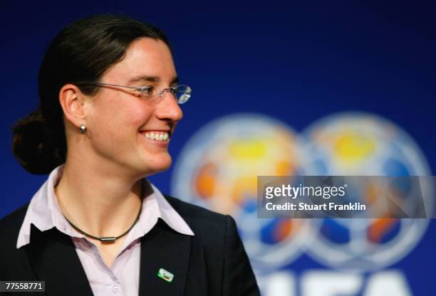 Birgit Prinz, German national team player, during the FIFA Executive Committee announcement for the host venue of the FIFA Womens World Cup 2011, at...