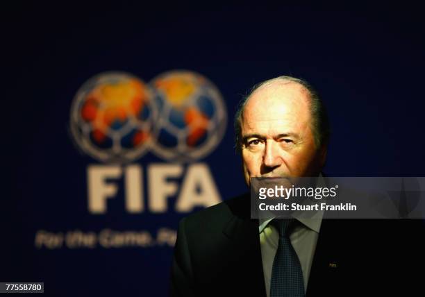 Sepp Blatter, President of FIFA during the FIFA Executive Committee announcement for the host venue of the FIFA Womens World Cup 2011, at the FIFA...