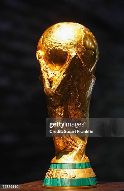 The mens FIFA World Cup trophy during the FIFA Executive Committee announcement for the host venue of the FIFA Womens World Cup 2011, at the FIFA...