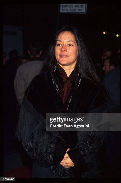 Actress Meg Tilly stands at the premiere of the film "The Birdcage" March 3, 1996 in New York City. The movie, which stars Robin Williams and Nathan...