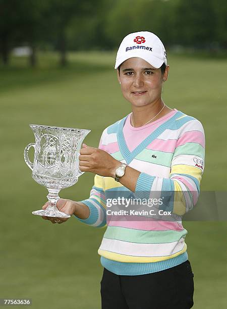 Lorena Ochoa celebrates winning the 2007 Sybase Classic Presented by ShopRite at Upper Montclair Country Club on Sunday, May 20, 2007 in Clifton, New...