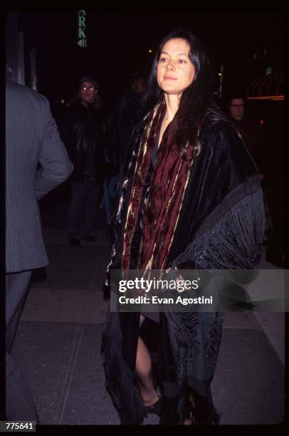 Actress Meg Tilly stands at the premiere of the film "The Birdcage" March 3, 1996 in New York City. The movie, which stars Robin Williams and Nathan...