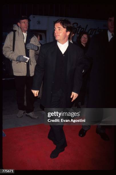 Actor Nathan Lane walks at the premiere of the film "The Birdcage" March 3, 1996 in New York City. The movie, which stars Lane and Robin Williams, is...