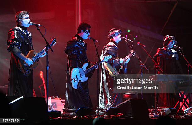 The band "The Shins" performs during the Vegoose Music Festival 2007 at Sam Boyd Stadium on October 27, 2007 in Las Vegas, Nevada.