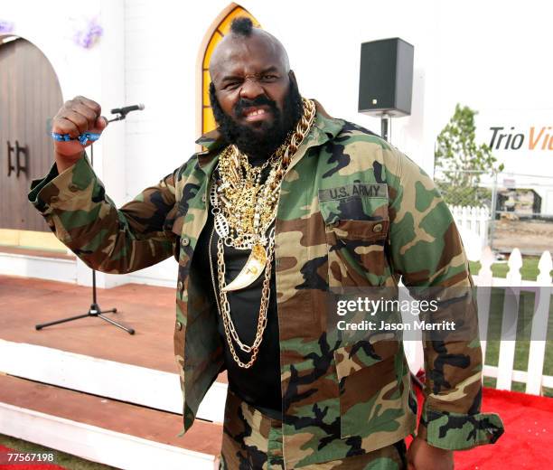 Mr. T impersonator poses inside the Wedding Chapel at the Vegoose Music Festival 2007 at Sam Boyd Stadium on October 27, 2007 in Las Vegas, Nevada.