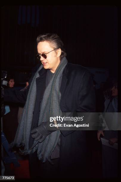 Actor Tim Robbins stands at the premiere of the film "The Birdcage" March 3, 1996 in New York City. The movie, which stars Robin Williams and Nathan...