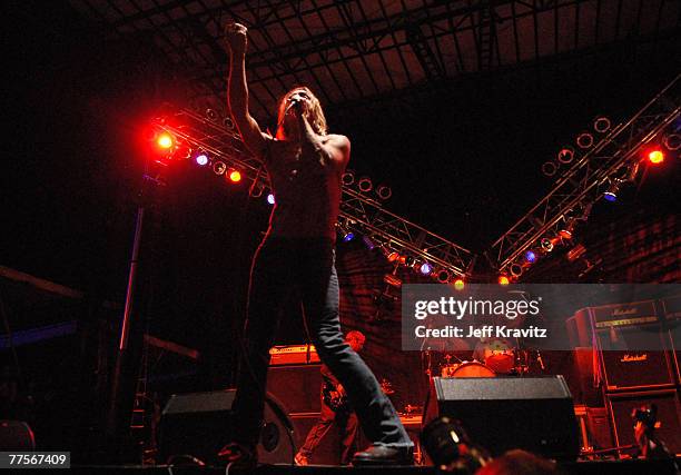 Iggy Pop of "Iggy and the Stooges" performs during the Vegoose Music Festival 2007 at Sam Boyd Stadium on October 27, 2007 in Las Vegas, Nevada.