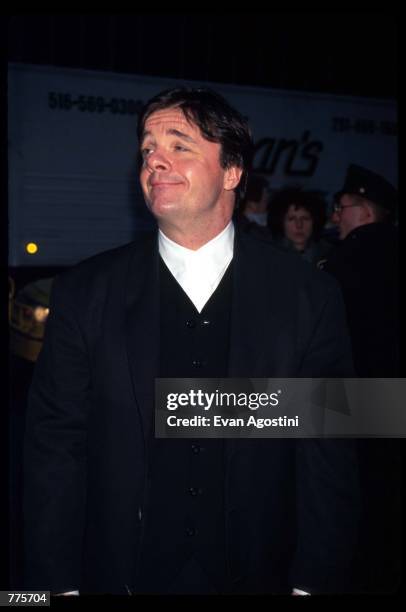 Actor Nathan Lane stands at the premiere of the film "The Birdcage" March 3, 1996 in New York City. The movie, which stars Robin Williams and Nathan...