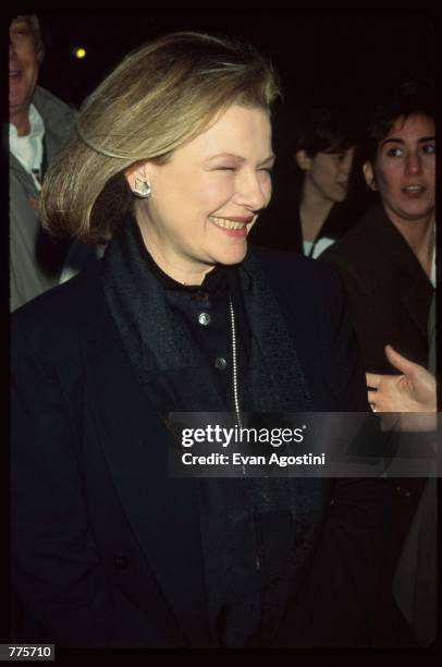 Actress Dianne Wiest stands at the premiere of the film "The Birdcage" March 3, 1996 in New York City. The movie, which stars Robin Williams and...